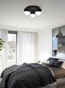 PLAFON DECORATIVO 25cms CON 3 LED DE  5W, ALUMINIO COLOR NEGRO Y ACRILICO CON TEMPERATURA DE LUZ DIMMABLE