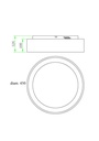 PLAFON DE TECHO 45cms LED 32 W, ALUMINIO COLOR NEGRO CON DE LUZ CALIDA