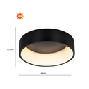 PLAFON DE TECHO 45cms LED 32 W, ALUMINIO COLOR NEGRO CON DE LUZ CALIDA