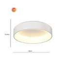 PLAFON DE TECHO 45cms LED 32 W, ALUMINIO COLOR BLANCO CON DE LUZ CALIDA