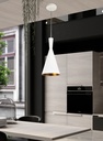 LAMPARA COLGANTE  ALTURA MAXIMA 130CM BLANCA INTERIOR DORADO DE 1 LUZ COMPATIBLE CON CUALQUIER BOMBILLA LED DE BASE E27,