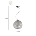 LAMPARA COLGANTE BASE COLOR CROMO  Y BOLA CRISTAL CROMADO DE 1 LUZ COMPATIBLE BOMBILLA LED DE BASE E27. ALTURA MAXIMA 130CM, DIAMETRO MAX 30CM