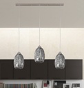 LAMPARA COLGANTE BASE COLOR CROMO  Y TULIPA CRISTAL CROMADO DE 1 LUZ COMPATIBLE BOMBILLA LED DE BASE E27,ALTURA TOTAL 130CM, CUERPO 15CM