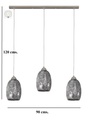 LAMPARA COLGANTE BASE COLOR CROMO  Y TULIPA CRISTAL CROMADO DE 1 LUZ COMPATIBLE BOMBILLA LED DE BASE E27,ALTURA TOTAL 130CM, CUERPO 15CM