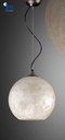 LAMPARA COLGANTE BASE COLOR MARRÓN  Y PANTALLA NACAR DE 1 BOMBILLA LED DE BASE E27, TOTAL ALTURA REGULABLE 125CM, DIAMETRO 25CM