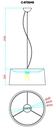 LAMPARA COLGANTE BASE MARRÓN  Y PANTALLA NACAR DE 1 LUZ COMPATIBLE BOMBILLA LED E27, ALTURA TOTAL REGULABLE 120CM DIAMETRO 45CM
