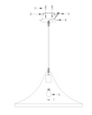 LAMPARA COLGANTE BLANCA INTERIOR DORADO ALTURA 120CM DE 1 LUZ COMPATIBLE CON CUALQUIER BOMBILLA LED DE BASE E27