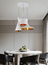 LAMPARA COLGANTE BLANCA INTERIOR DORADO ALTURA TOTAL 130CM DE 3 LUCES COMPATIBLES CON CUALQUIER BOMBILLA LED DE BASE E27