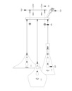 LAMPARA COLGANTE BLANCA INTERIOR DORADO ALTURA TOTAL 130CM DE 3 LUCES COMPATIBLES CON CUALQUIER BOMBILLA LED DE BASE E27