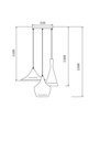 LAMPARA COLGANTE BLANCA INTERIOR DORADO ALTURA TOTAL 130CM DE 3 LUCES COMPATIBLES CON CUALQUIER BOMBILLA LED DE BASE E27