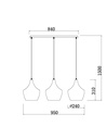 LAMPARA COLGANTE BLANCA INTERIOR DORADO ALTURA TOTAL 130CM DE 3 LUCES COMPATIBLES CON CUALQUIER BOMBILLA LED DE BASE E27