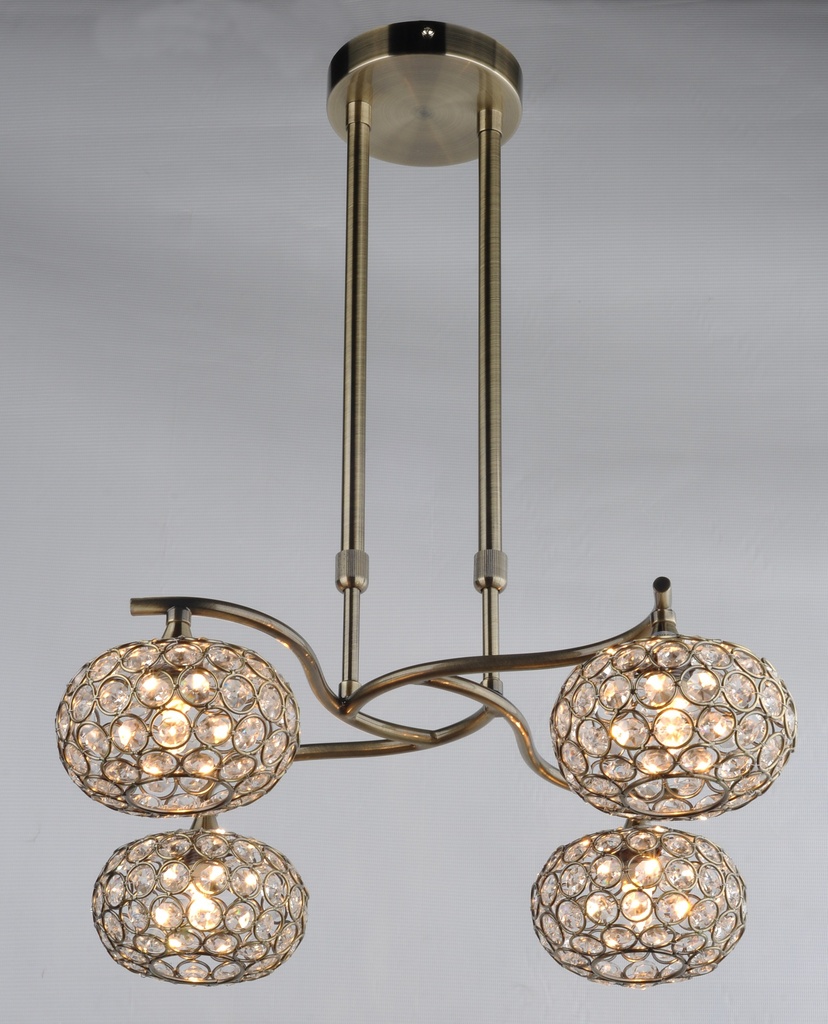LAMPARA COLGANTE COLOR CUERO DE 4 LUCES ,  COMPATIBLES CON BOMBILLA LED DE BASE G9, ALTURA DE 30 A 90CM, DIAMETRO 48CM