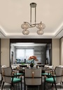 LAMPARA COLGANTE COLOR CUERO DE 4 LUCES ,  COMPATIBLES CON BOMBILLA LED DE BASE G9, ALTURA DE 30 A 90CM, DIAMETRO 48CM