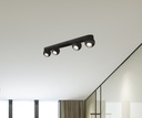 LAMPARA COLGANTE COLOR NEGRO DE 4 LUZ ORIENTABLE COMPATIBLE CON CUALQUIER BOMBILLA LED GU10,