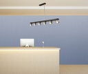 LAMPARA COLGANTE COLOR NEGRO Y PLATA DE 6 LUZ ORIENTABLE COMPATIBLE CON CUALQUIER BOMBILLA LED GU10,