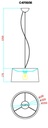 LAMPARA COLGANTE CON BASE COLOR CROMO  Y PANTALLA NACAR DE 1 LUZ BOMBILLA LED DE BASE E2, ALTURA MAX REGULABLE 120CM, DIAMETRO 35CM