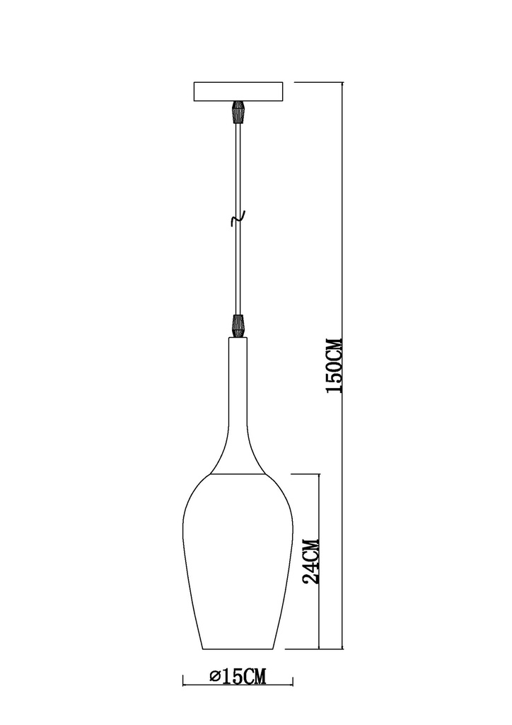 LAMPARA COLGANTE EN ALUMINIO COLOR CROMO Y CRISTAL EN TONO AMBAR  DE 1 LUZ BOMBILLA LED DE BASE E27, ALTURA MAXIMA REGULABLE 150CM, CRISTAL 15CM DIAMETRO