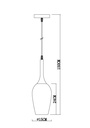 LAMPARA COLGANTE EN ALUMINIO COLOR CROMO Y CRISTAL EN TONO AMBAR  DE 1 LUZ BOMBILLA LED DE BASE E27, ALTURA MAXIMA REGULABLE 150CM, CRISTAL 15CM DIAMETRO