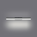 LAMPARA APLIQUE CUARTO DE BAÑO LED 12 W, ALUMINIO COLOR NEGRO CON TEMPERATURA DE LUZ CALIDA 3000K. 58X13X7
