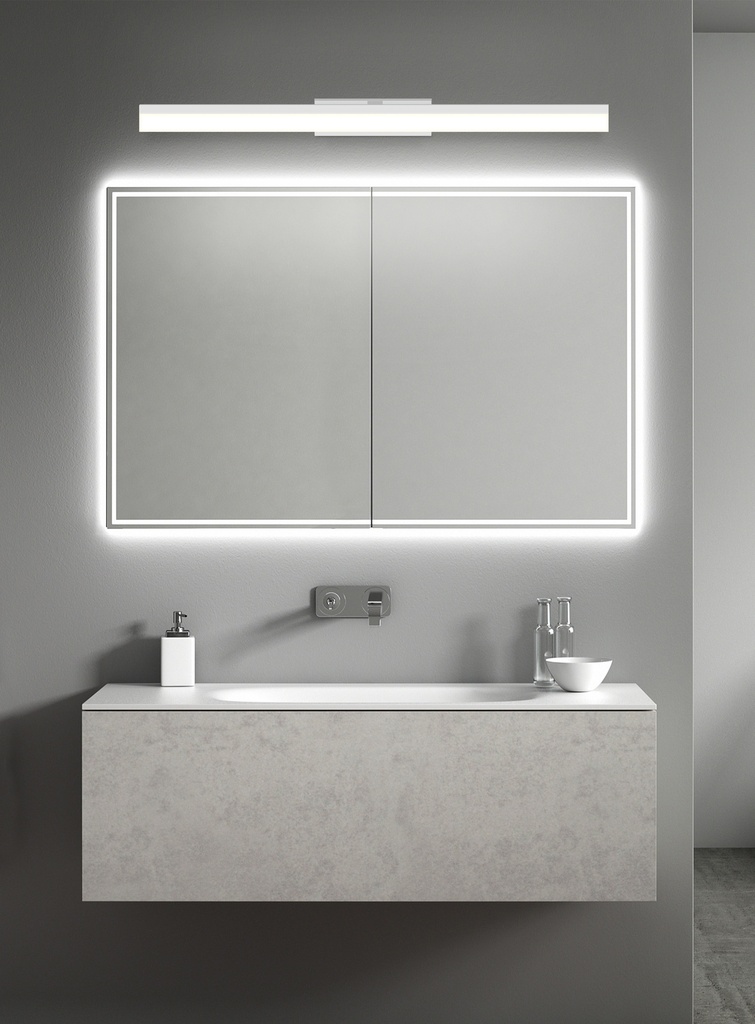LAMPARA APLIQUE CUARTO DE BAÑO LED 16 W, ALUMINIO COLOR BLANCO CON TEMPERATURA DE LUZ CALIDA 3000K 78X13X7