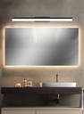 LAMPARA APLIQUE CUARTO DE BAÑO LED 16 W, ALUMINIO COLOR NEGRO CON TEMPERATURA DE LUZ CALIDA 3000K .78X13X7