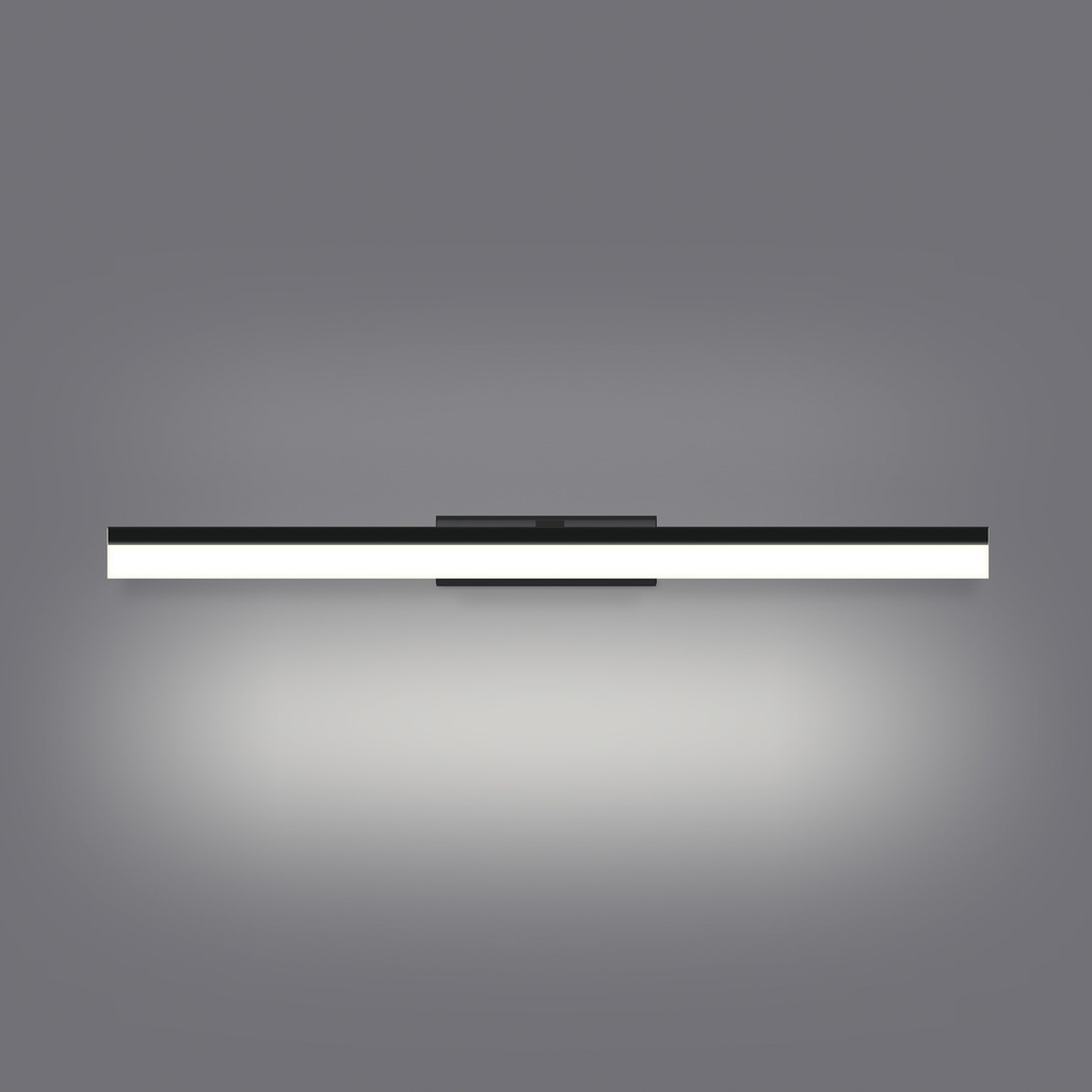 LAMPARA APLIQUE CUARTO DE BAÑO LED 16 W, ALUMINIO COLOR NEGRO CON TEMPERATURA DE LUZ CALIDA 3000K .78X13X7