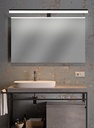 LAMPARA APLIQUE CUARTO DE BAÑO LED 19 W, ALUMINIO COLOR NEGRO CON TEMPERATURA DE LUZ CALIDA 3000K. 97X13X7