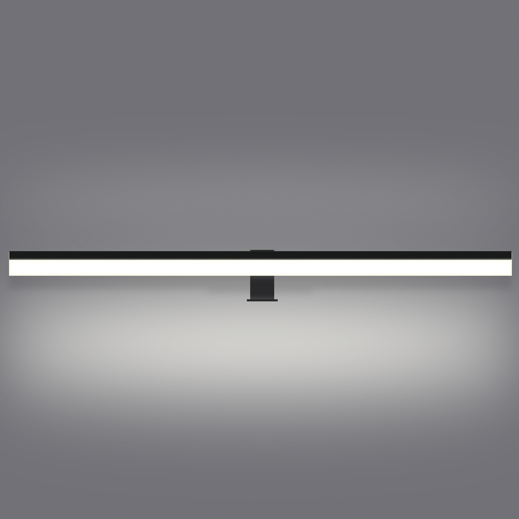 LAMPARA APLIQUE CUARTO DE BAÑO LED 19 W, ALUMINIO COLOR NEGRO CON TEMPERATURA DE LUZ CALIDA 3000K. 97X13X7