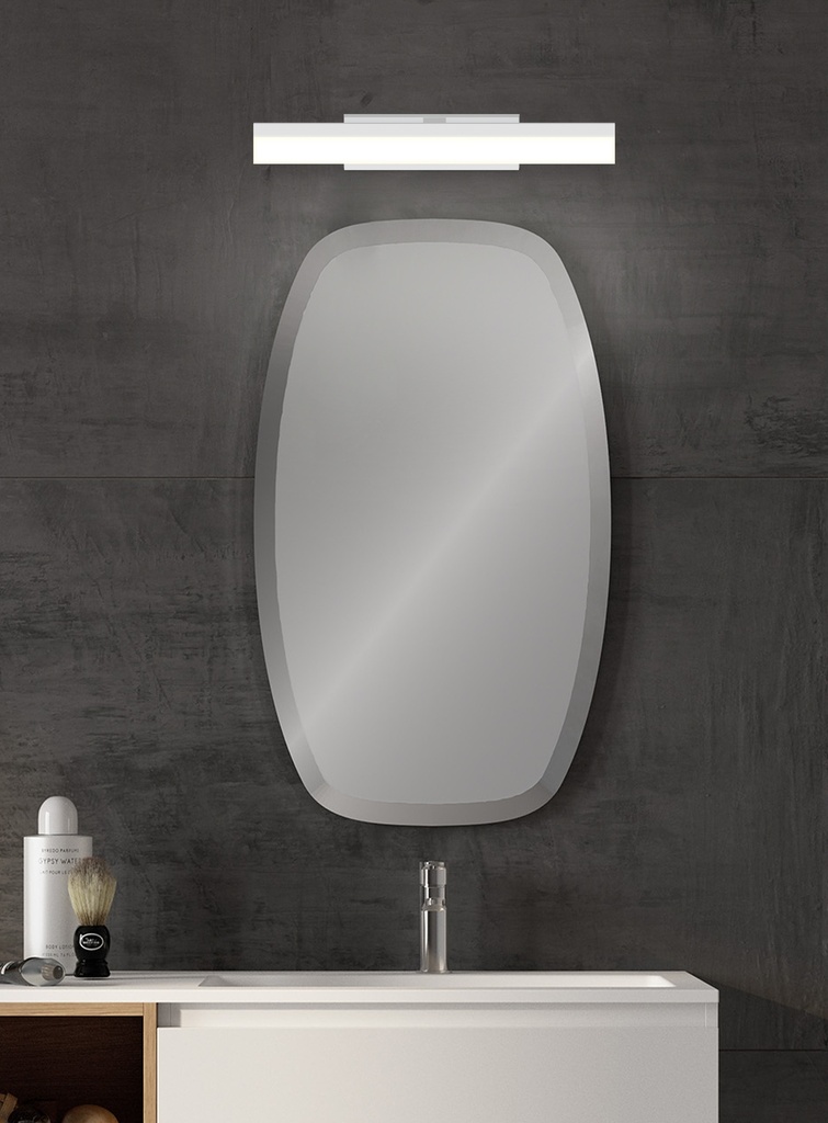 LAMPARA APLIQUE CUARTO DE BAÑO LED 7 W, ALUMINIO COLOR BLANCO CON TEMPERATURA DE LUZ CALIDA 3000K .36X12X6