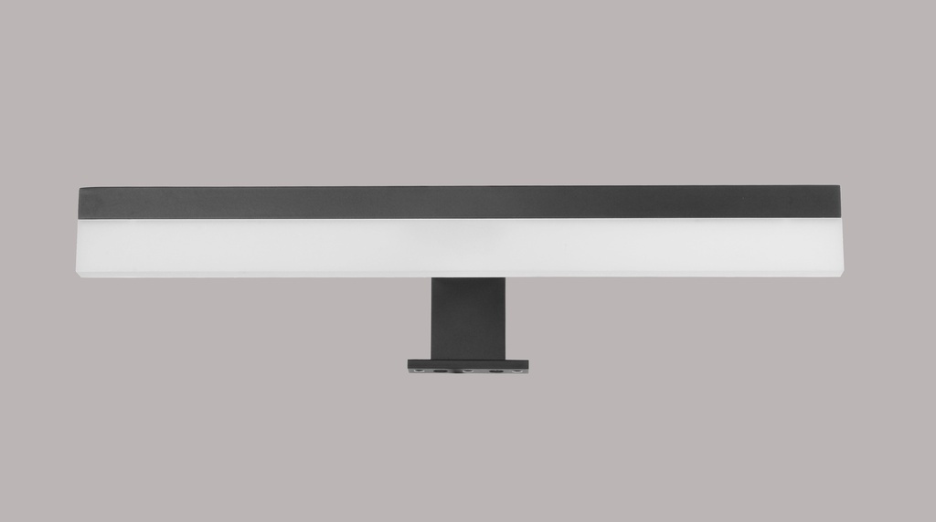 LAMPARA APLIQUE CUARTO DE BAÑO LED 7 W, ALUMINIO COLOR NEGRO CON TEMPERATURA DE LUZ CALIDA 3000K .36X12X6