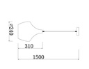 LAMPARA COLGANTE NEGRA INTERIOR DORADO ALTURA 130CM DE 1 LUZ COMPATIBLE CON CUALQUIER BOMBILLA LED DE BASE E27