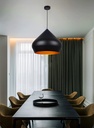 LAMPARA COLGANTE NEGRA INTERIOR DORADO ALTURA 150CM CUERPO 52CM DE 1 LUZ COMPATIBLE CON CUALQUIER BOMBILLA LED DE BASE E27