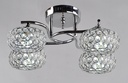 PLAFON COLOR CROMO DE 4 LUCES ,  COMPATIBLES CON BOMBILLA LED DE BASE G9, ALTURA 20CM, DIAMETRO 48CM