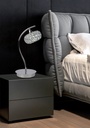 LAMPARA PIE DE SOBREMESA COLOR CROMO DE 1 LUZ ,  BOMBILLA LED DE BASE G9, ALTURA 35CM, DIAMETRO 17CM
