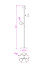 PIE DE SALON DECORATIVO ALTURA 165 cms  CON 3 LED DE  5W, ALUMINIO COLOR BLANCO Y ACRILICO MATE, CON TEMPERATURA DE LUZ DIMMABLE,CON CLASE DE EFICIENCIA ENERGETICA A++