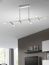 LAMPARA DE TECHO LED 36 W, ALUMINIO COLOR CROMO CON TEMPERATURA DE LUZ CALIDA 2700K, TAMAÑO 120cms.,  TUBOS EXTENSIBLES 32CM A 34CM