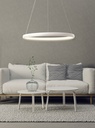 LAMPARA DE TECHO LED 29 W, ARO EN ALUMINIO COLOR BLANCO CON TEMPERATURA DE LUZ INTERMEDIA 4000K, ALTURA MAXIMA 130CM, 60CM DIAMETRO