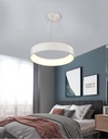 LAMPARA DE TECHO COLGANTE 45cms LED 32 W, ALUMINIO COLOR BLANCO CON LUZ CALIDA