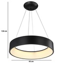LAMPARA DE TECHO COLGANTE 45cms LED 32 W, ALUMINIO COLOR NEGRO CON LUZ CALIDA