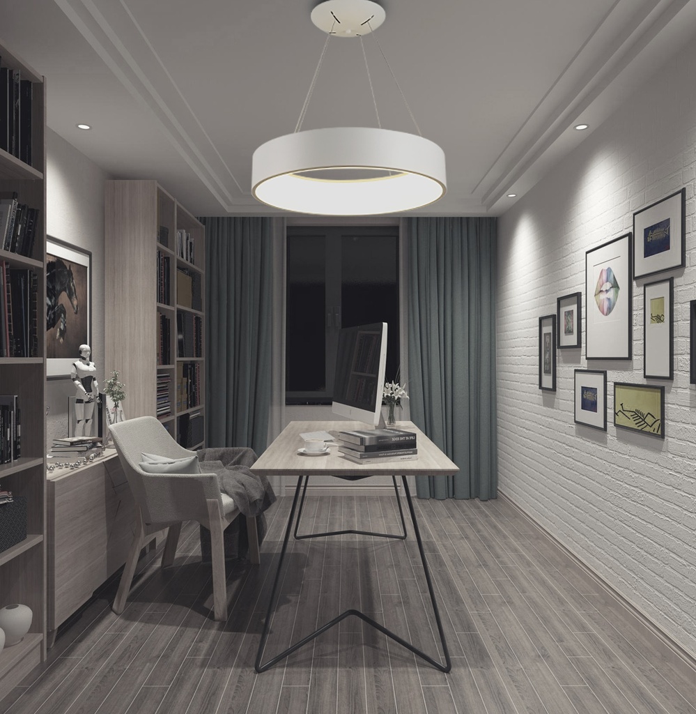 LAMPARA DE TECHO COLGANTE 60cms LED 32 W, ALUMINIO COLOR BLANCO CON LUZ CALIDA