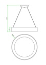 LAMPARA DE TECHO COLGANTE 60cms LED 32 W, ALUMINIO COLOR BLANCO CON LUZ CALIDA