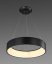 LAMPARA DE TECHO COLGANTE 60cms LED 32 W, ALUMINIO COLOR NEGRO CON LUZ CALIDA