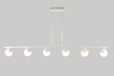 LAMPARA DE TECHO DECORATIVA  110cms.,  EXTENSIBLE MAX. 1000 mms CON 6 LED DE  5W, ALUMINIO COLOR BLANCO Y ACRILICO CON TEMPERATURA DE LUZ DIMMABLE
