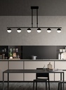 LAMPARA DE TECHO DECORATIVA  110cms.,  EXTENSIBLE MAX. 1000 mms CON 6 LED DE  5W, ALUMINIO COLOR NEGRO Y ACRILICO CON TEMPERATURA DE LUZ DIMMABLE