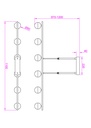 LAMPARA DE TECHO DECORATIVA  110cms.,  EXTENSIBLE MAX. 1000 mms CON 6 LED DE  5W, ALUMINIO COLOR NEGRO Y ACRILICO CON TEMPERATURA DE LUZ DIMMABLE