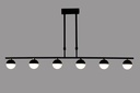 LAMPARA DE TECHO DECORATIVA  110cms.,  EXTENSIBLE MAX. 1000 mms CON 6 LED DE  5W, ALUMINIO COLOR NEGRO Y ACRILICO CON TEMPERATURA DE LUZ DIMMABLE