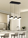 LAMPARA DE TECHO DECORATIVA 40 cms., CABLE EXTENSIBLE MAX. 1500 mms. CON 6 LED DE  5W, ALUMINIO COLOR NEGRO Y ACRILICO CON TEMPERATURA DE LUZ DIMMABLE