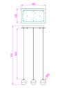 LAMPARA DE TECHO DECORATIVA 40 cms., CABLE EXTENSIBLE MAX. 1500 mms. CON 6 LED DE  5W, ALUMINIO COLOR NEGRO Y ACRILICO CON TEMPERATURA DE LUZ DIMMABLE
