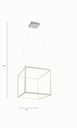 LAMPARA DE TECHO DECORATIVA, 44cms LED 53 W, ALUMINIO COLOR BLANCO CON TEMPERATURA DE LUZ MEDIA 4000K