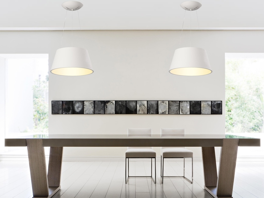 LAMPARA DE TECHO DECORATIVA, 45cms LED 36 W, ALUMINIO COLOR BLANCO CON TEMPERATURA DE LUZ INTERMEDIA 4000K
